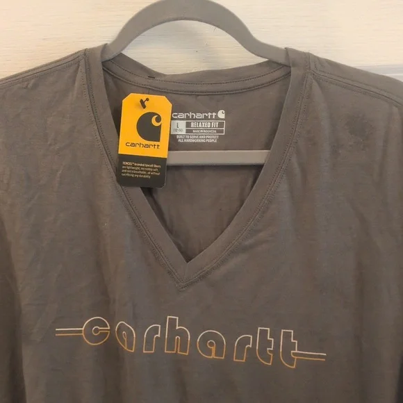 Carhartt Women's Olive V-Neck Tee - Picture 1 of 6
